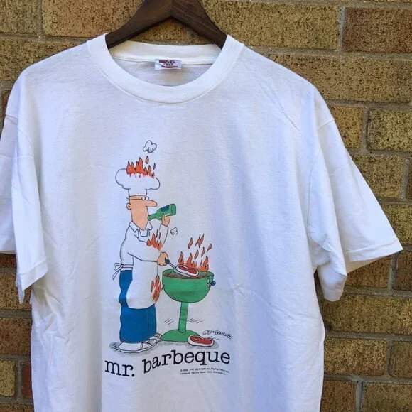 Vintage Single Stitch 1989 Jim Benton Mr. Barbeque Graphic T Shirt XL - Picture 7 of 13